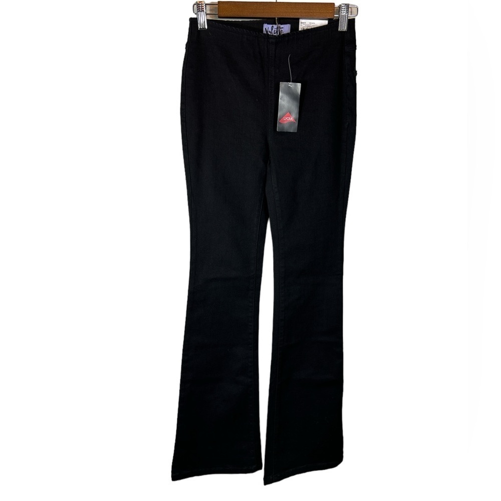 ' Vylette Pull-On Straight Leg Flare Black Denim Jeans Size 5/27 NWT Minimalist - Picture 4 of 8